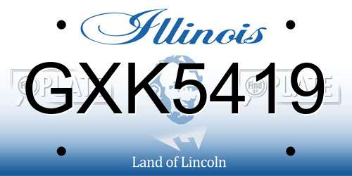 GXK5419 Illinois License Plate
