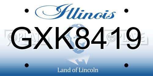 GXK8419 Illinois License Plate