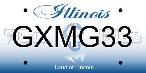 GXMG33 Illinois License Plate