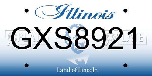 GXS8921 Illinois License Plate
