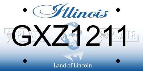 GXZ1211 Illinois License Plate