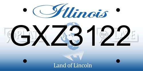 GXZ3122 Illinois License Plate