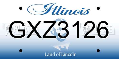 GXZ3126 Illinois License Plate
