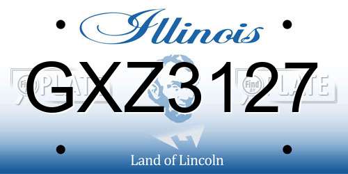 GXZ3127 Illinois License Plate