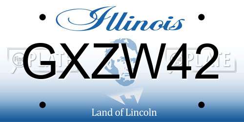 GXZW42 Illinois License Plate