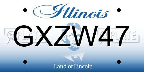 GXZW47 Illinois License Plate