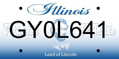 GY0L641 Illinois License Plate