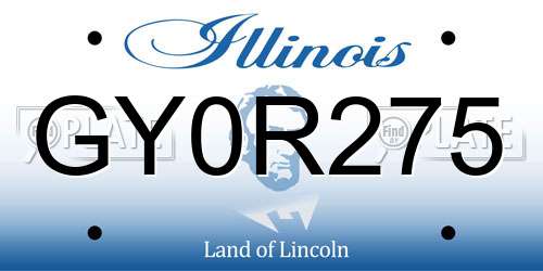 GY0R275 Illinois License Plate