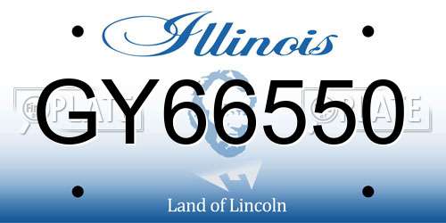 GY66550 Illinois License Plate