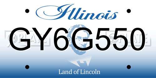 GY6G550 Illinois License Plate