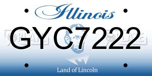 GYC7222 Illinois License Plate