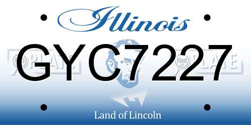GYC7227 Illinois License Plate