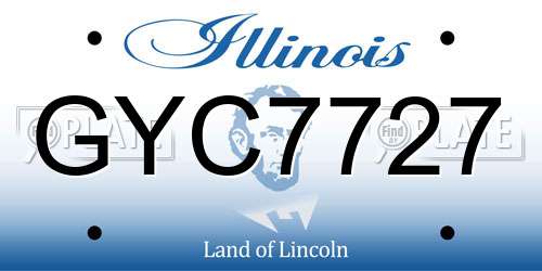GYC7727 Illinois License Plate