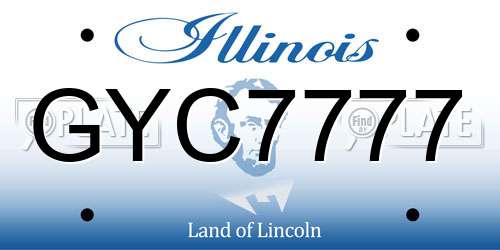 GYC7777 Illinois License Plate