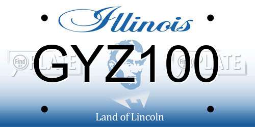 GYZ100 Illinois License Plate