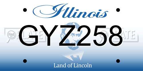 GYZ258 Illinois License Plate