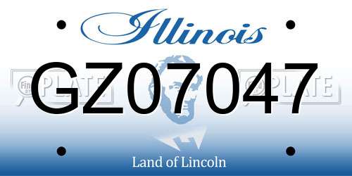 GZ07047 Illinois License Plate