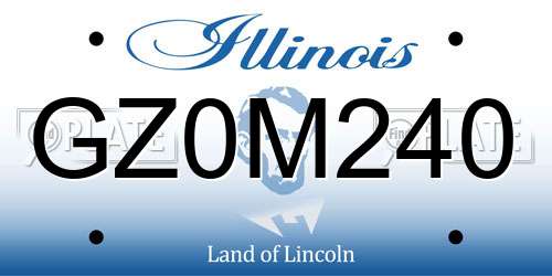 GZ0M240 Illinois License Plate