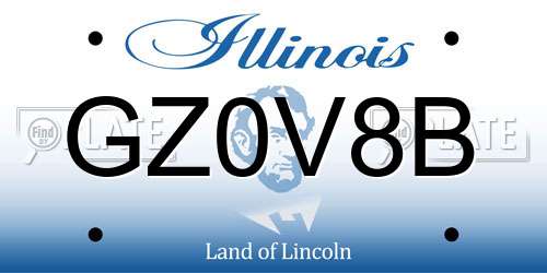 GZ0V8B Illinois License Plate