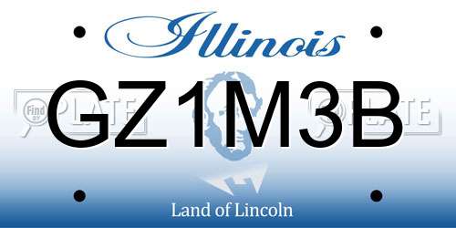 GZ1M3B Illinois License Plate
