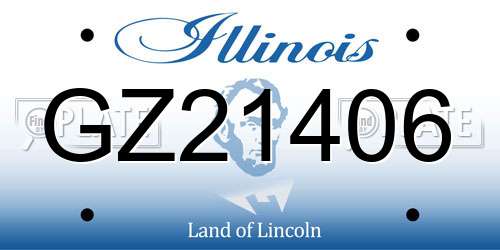 GZ21406 Illinois License Plate