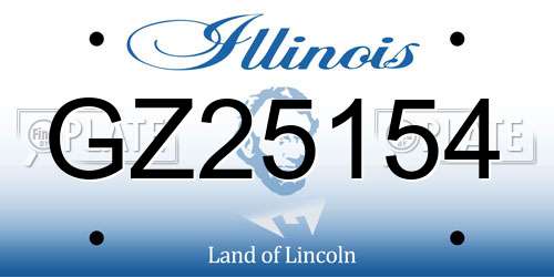 GZ25154 Illinois License Plate