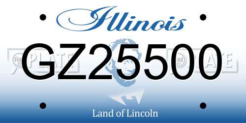 GZ25500 Illinois License Plate