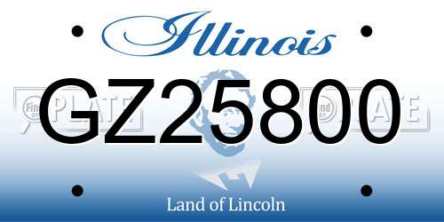 GZ25800 Illinois License Plate