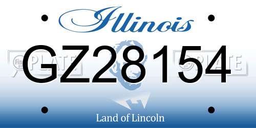 GZ28154 Illinois License Plate