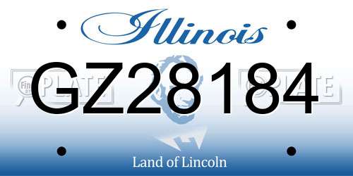 GZ28184 Illinois License Plate