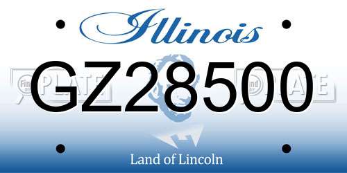 GZ28500 Illinois License Plate