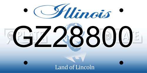 GZ28800 Illinois License Plate