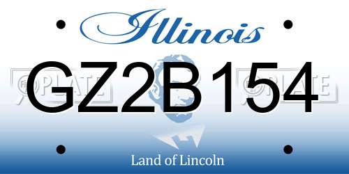 GZ2B154 Illinois License Plate