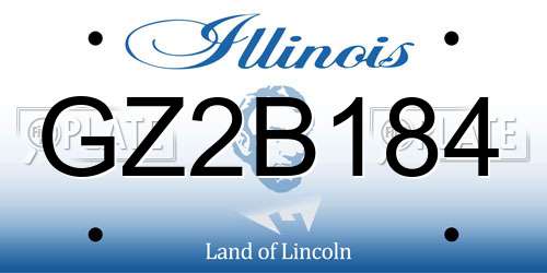 GZ2B184 Illinois License Plate
