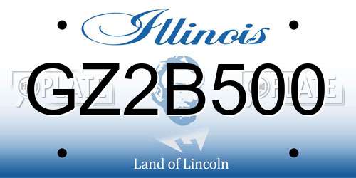 GZ2B500 Illinois License Plate