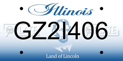 GZ2I406 Illinois License Plate