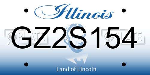 GZ2S154 Illinois License Plate