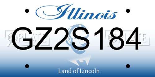 GZ2S184 Illinois License Plate