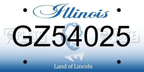 GZ54025 Illinois License Plate