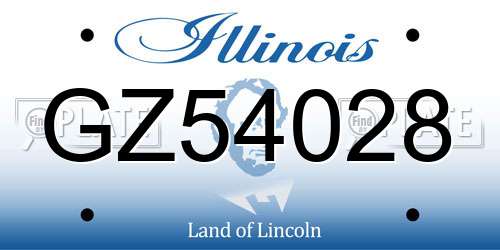GZ54028 Illinois License Plate