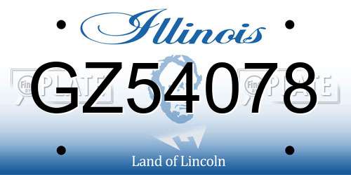 GZ54078 Illinois License Plate