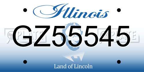 GZ55545 Illinois License Plate