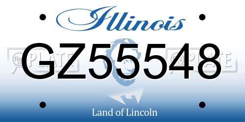 GZ55548 Illinois License Plate