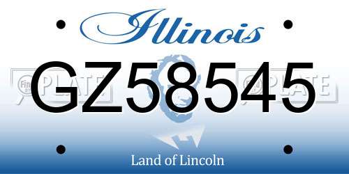 GZ58545 Illinois License Plate