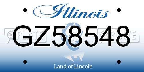 GZ58548 Illinois License Plate