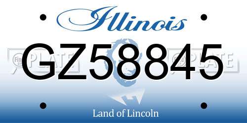 GZ58845 Illinois License Plate