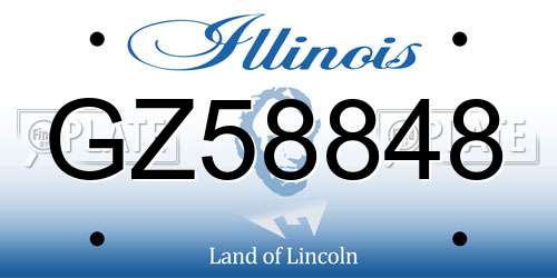 GZ58848 Illinois License Plate