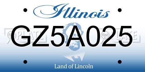 GZ5A025 Illinois License Plate