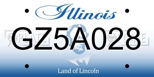 GZ5A028 Illinois License Plate