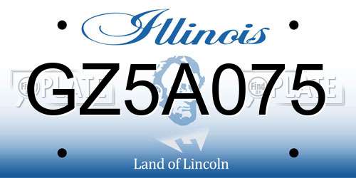 GZ5A075 Illinois License Plate